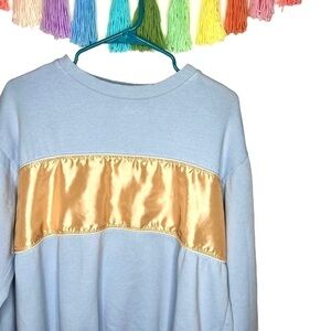 Urban Outfitters Blue Rose Gold Color blocked Crew Neck Sweatshirt Size Medium